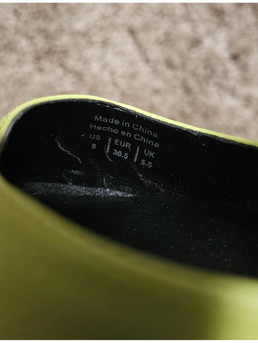 Aldo Lime Leather Pointed Toe Slingback Stilleto - sz 8 - Picture 5 of 6